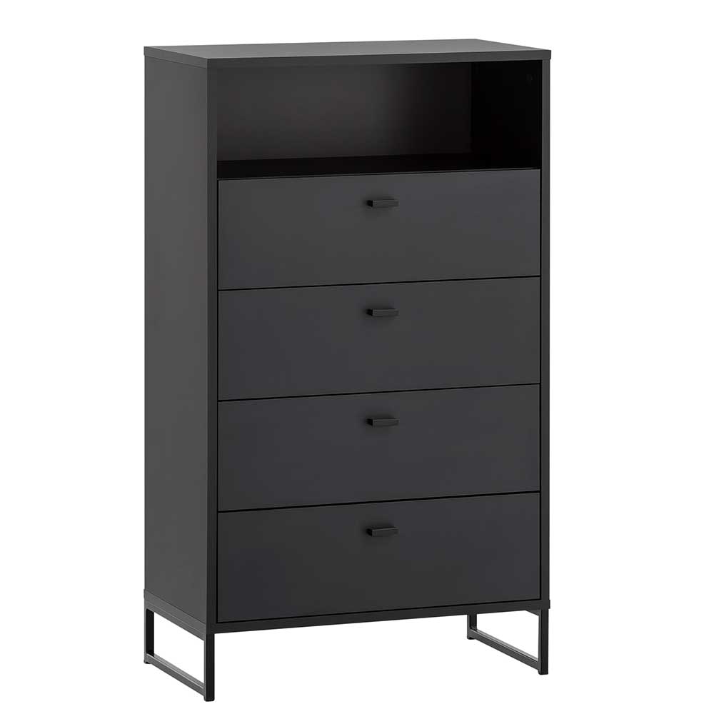 Skandi Design Dielenset Curtus in Schwarz 175 cm hoch (vierteilig)