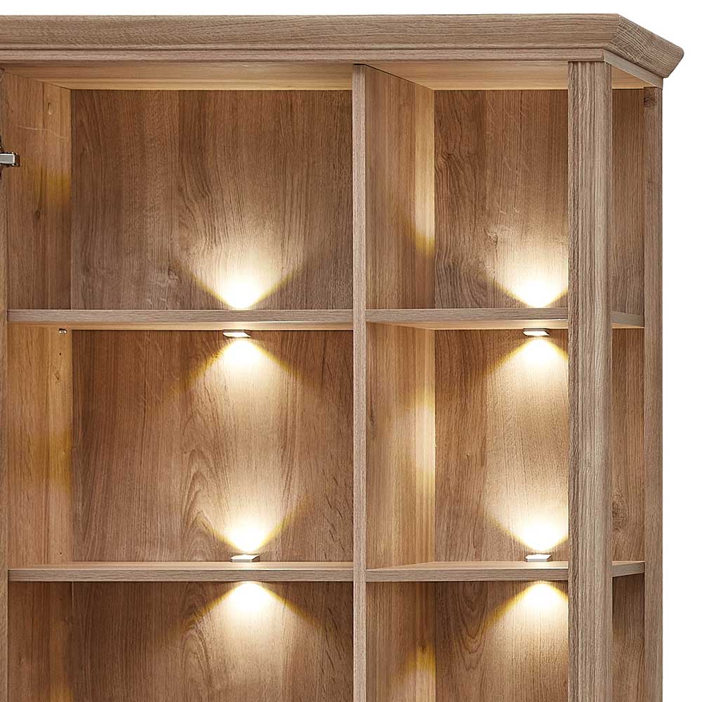 Wohnzimmerschrank Sovi mit LED Beleuchtung im Landhausstil