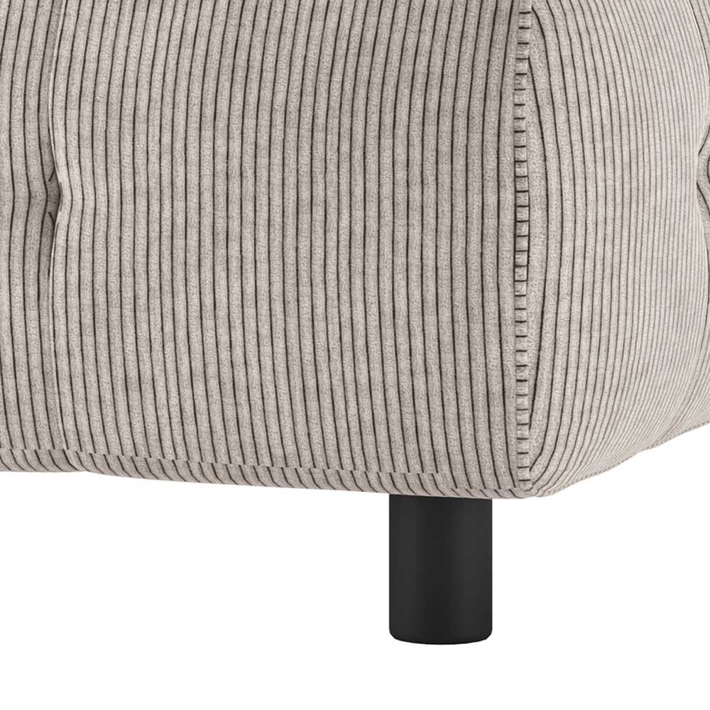 Grauer Couchhocker Sayetta aus Cord in quadratischer Form