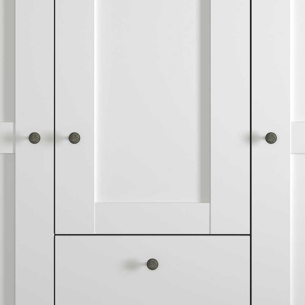 Weißer Drehtürenschrank Tudana Made in Germany - 150 cm breit