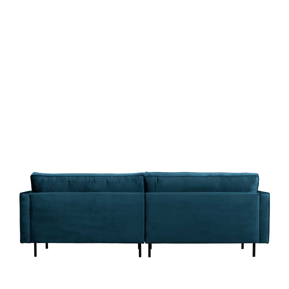 Sitzsofa Domago in Blau Samt im Retro Style