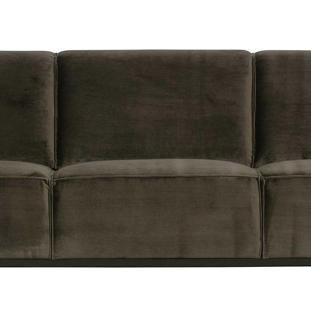 Dreisitzer Couch Kiana in Dunkelgrün Samt 230 cm breit