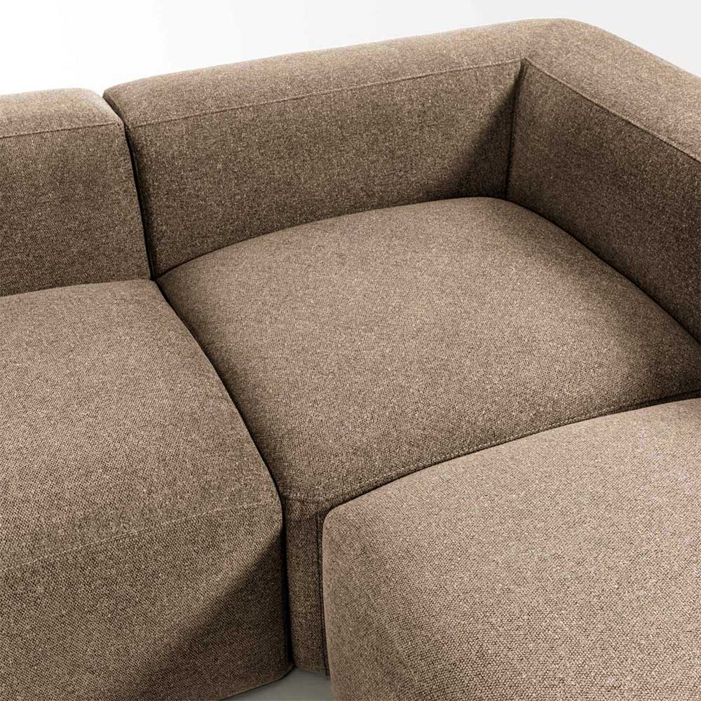 Dreisitzer Ecksofa Slobozia in Beige 70 cm Sitztiefe