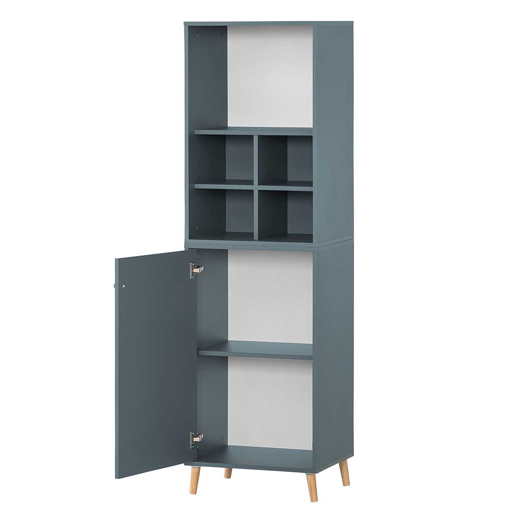 Ordnerschrank modern Hermine in Petrol und Eichefarben Made in Germany