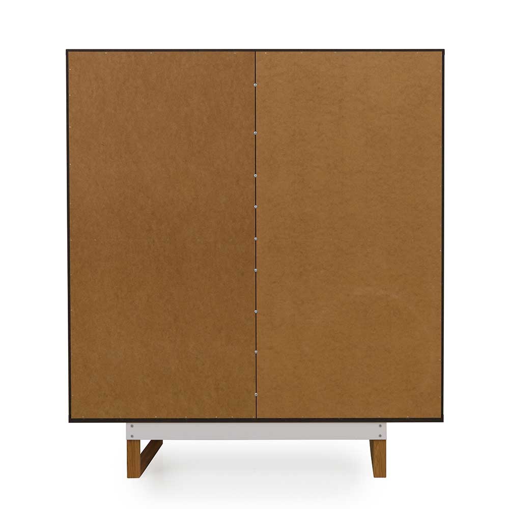 Wohnzimmer Highboard Toinas in Anthrazit und Eiche im Skandi Design