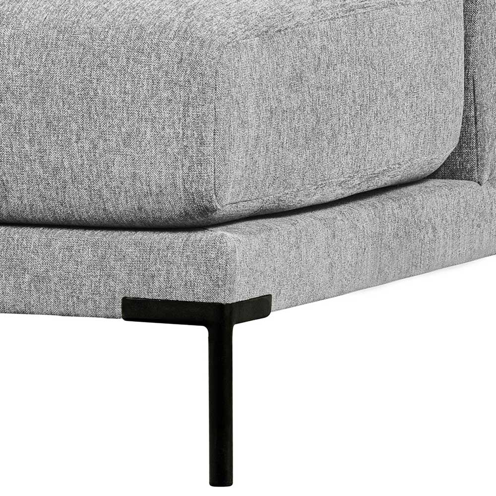 Hellgraues Modul Sofa Element Kahilke 100 cm breit mit Vierfußgestell aus Metall