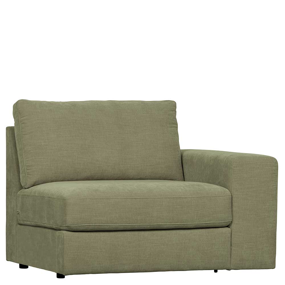 Couch Element mit Armlehne rechts Karyon in Graugrün - Modulsofa