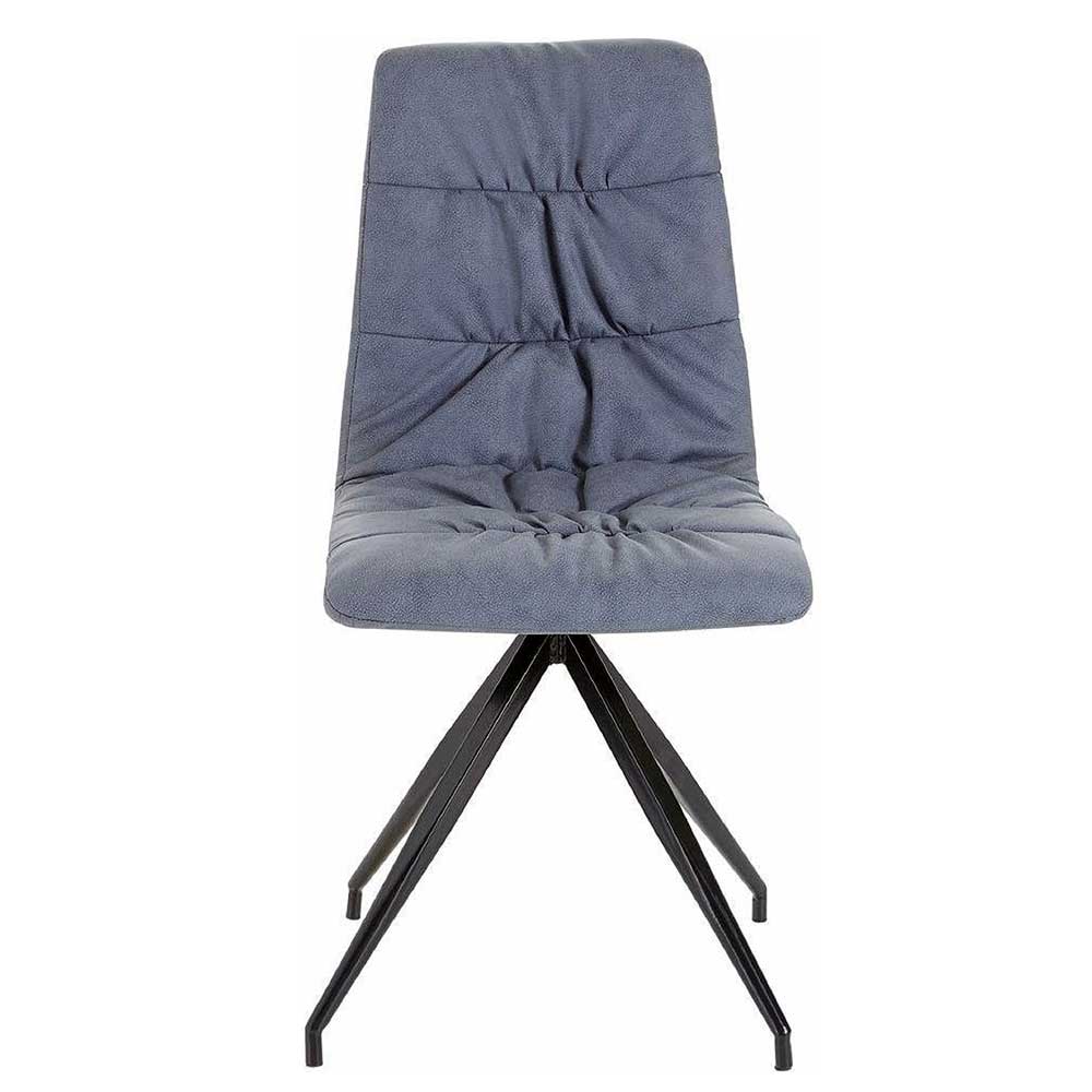 2 Stühle Esszimmer Cherry in Blaugrau und Schwarz mit hoher Lehne (2er Set)