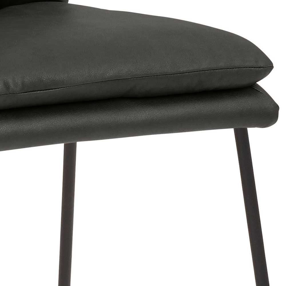 Designbarhocker Mundo in Anthrazit & Schwarz mit Bügelgestell