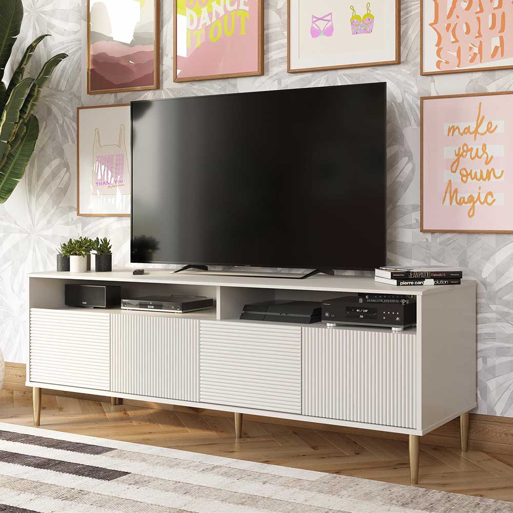 TV Lowboard Seletana in Taupe im Skandi Design