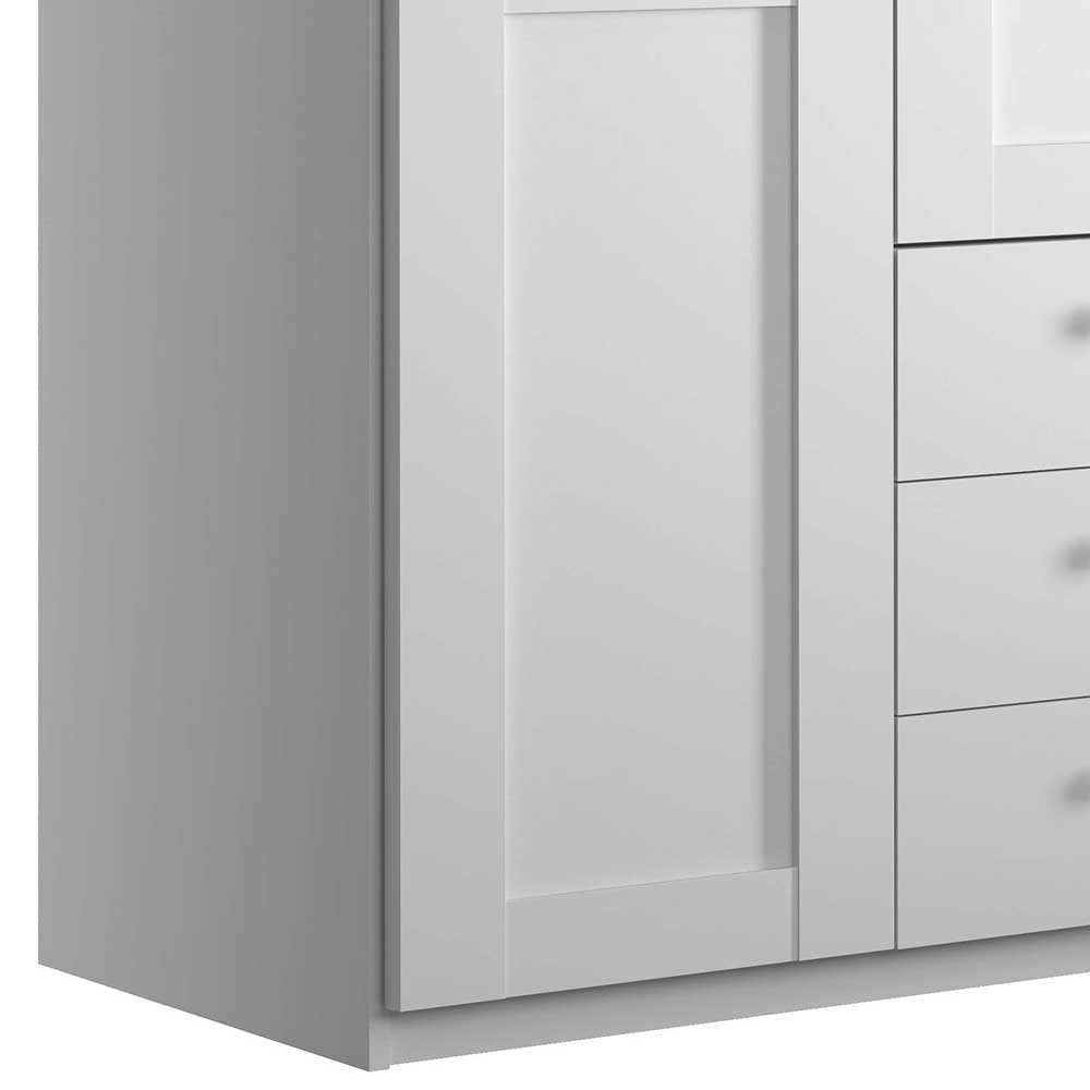 Weißer Drehtürenschrank Tudana Made in Germany - 150 cm breit