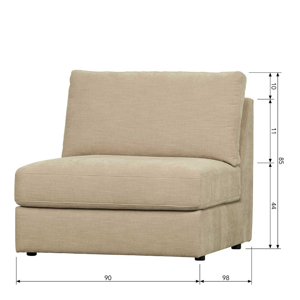 Einsitzer Couch Pilamonia in Beige Modulsofa Element