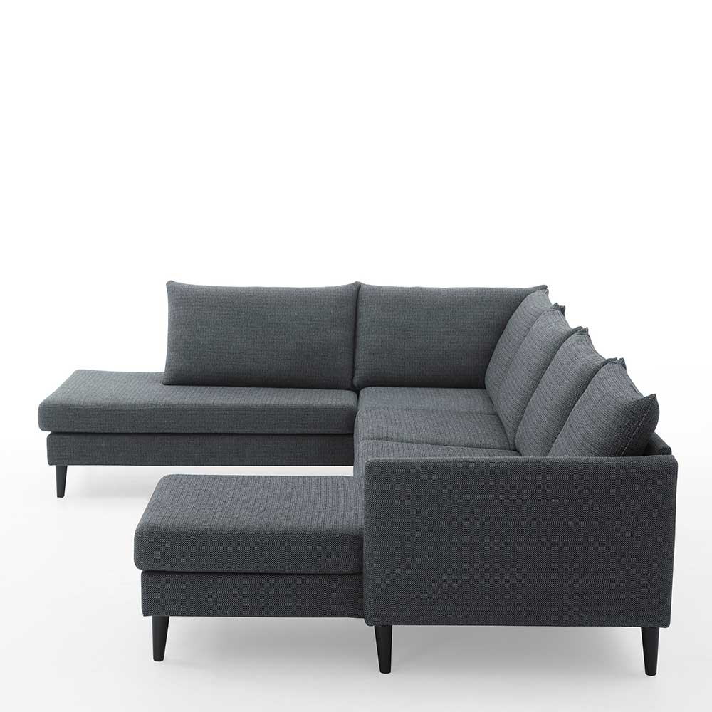 Couchlandschaft Anthrazit Sanctos im Skandi Design 308 cm breit