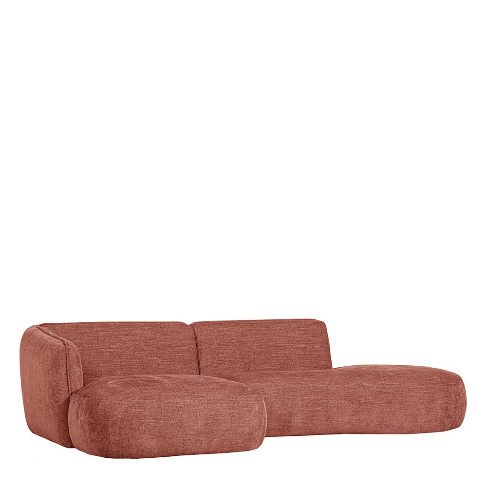 Modernes L Sofa Eifrom in Rosa Stoff 258 cm breit - 150 cm tief