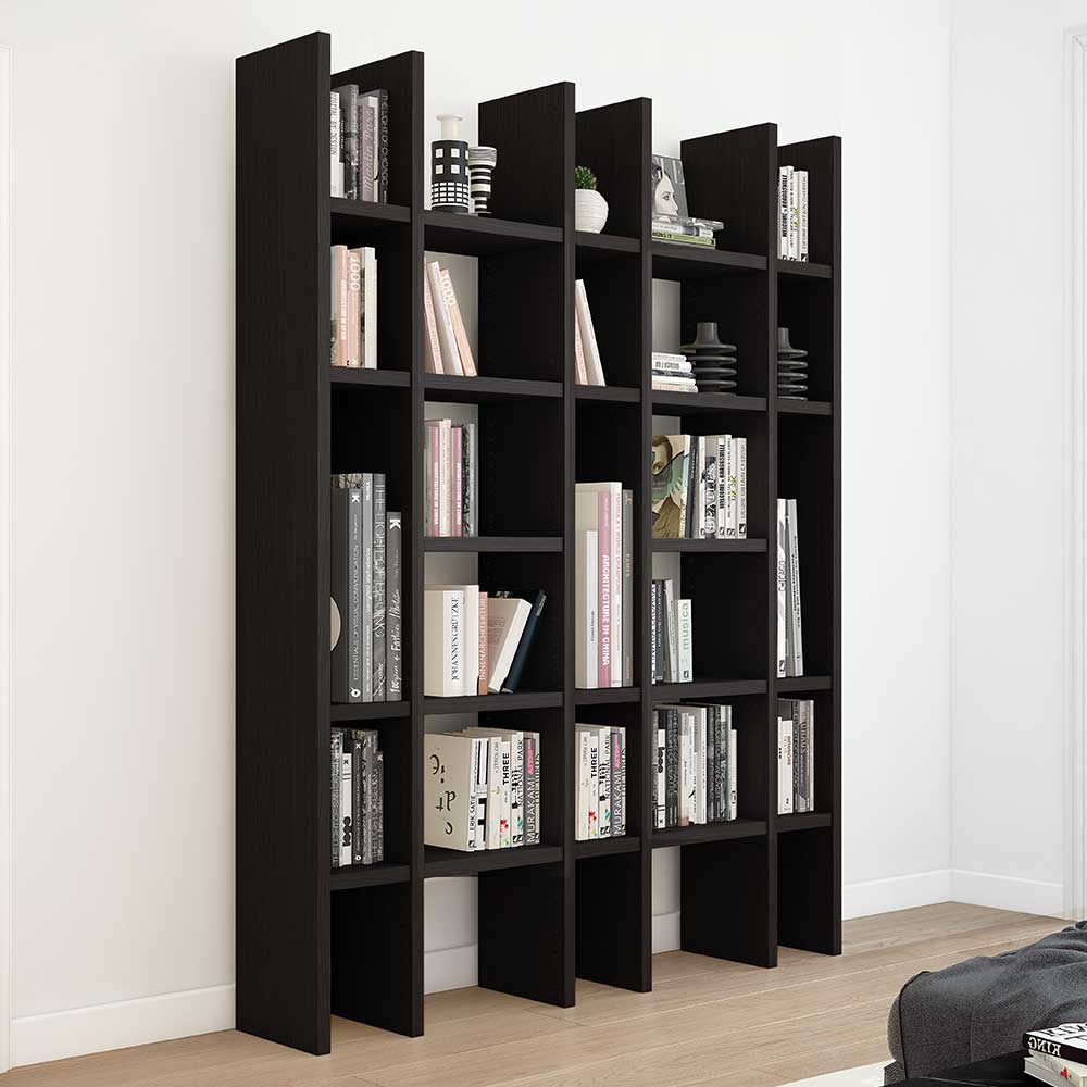 Made in Germany Bücher Regal Albertin in Schwarzbraun 222 cm hoch