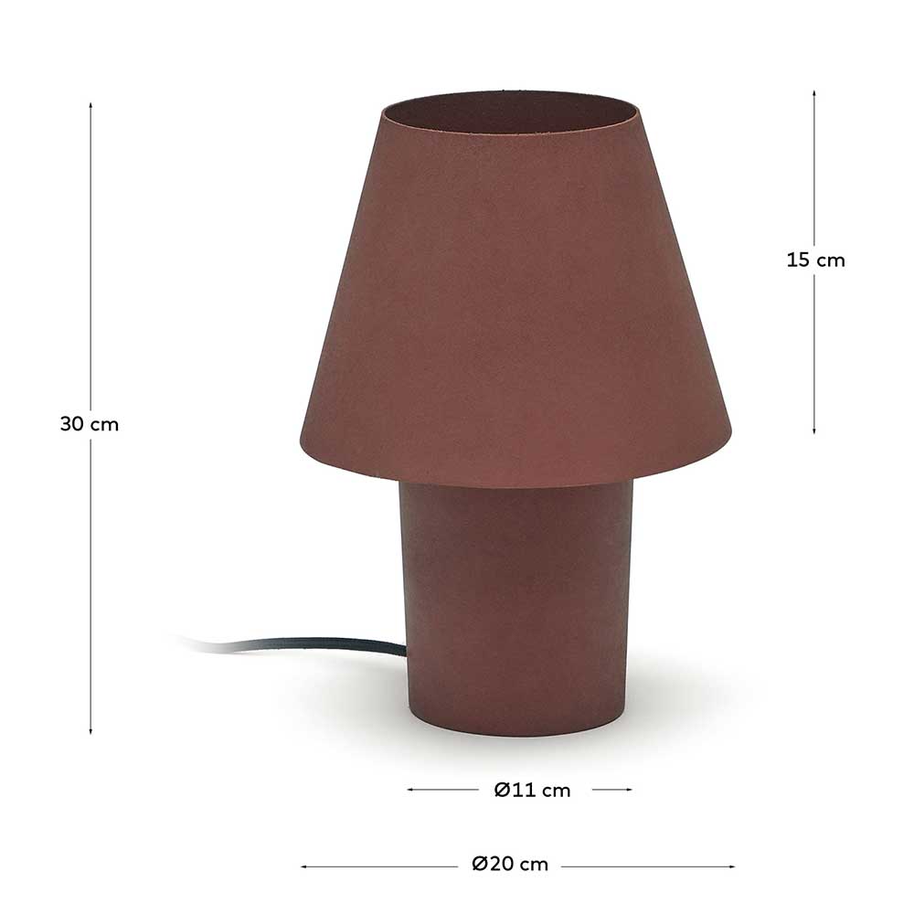 Metall Tischlampe Andryas in Terracotta 30 cm hoch - 20 cm breit