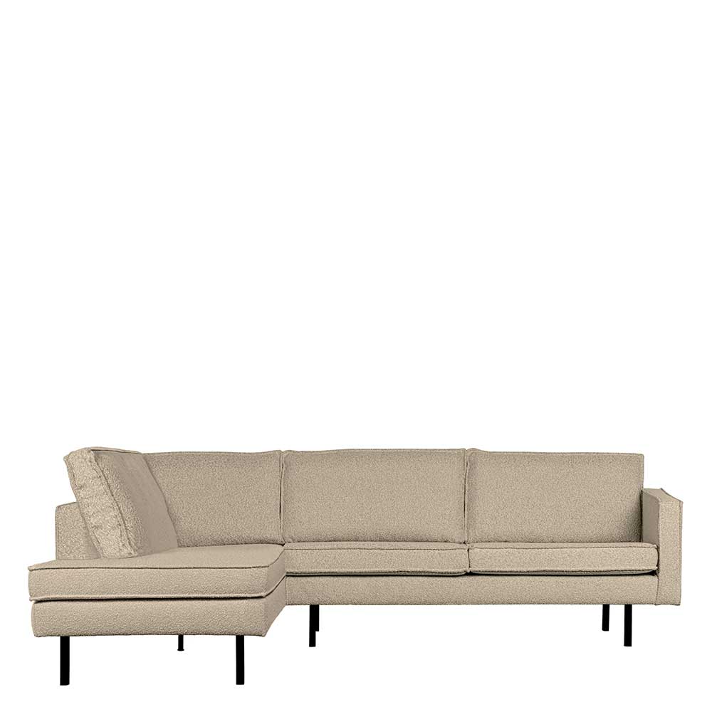 Modernes Ecksofa Catanias in Beige mit Fußgestell aus Metall