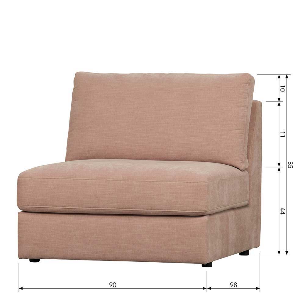 Rosa Modulsofa Oktamian in modernem Design mit vier Sitzplätzen