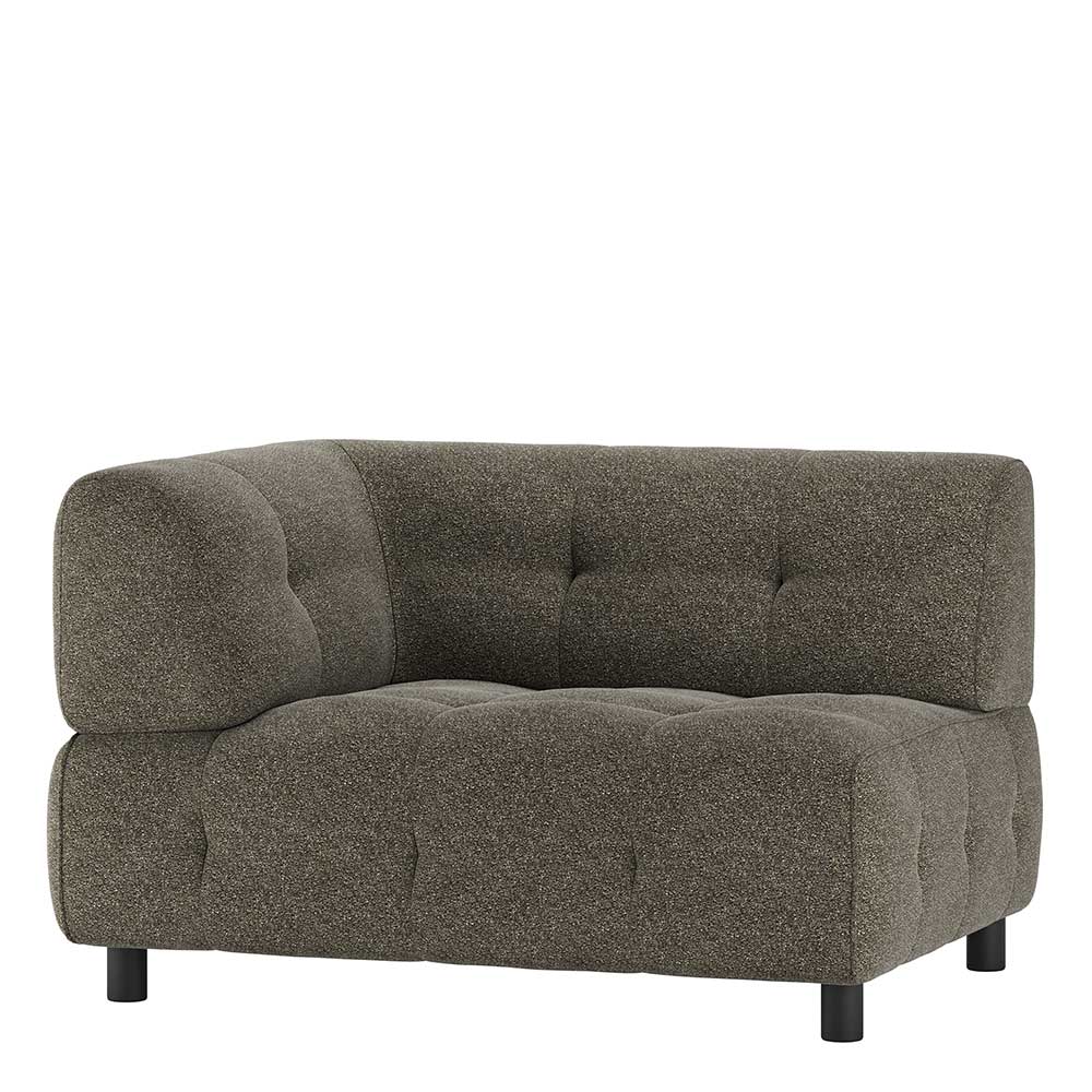 Modernes Sofa Element Vallino in Blassgrün grob strukturiert mit Armlehne links