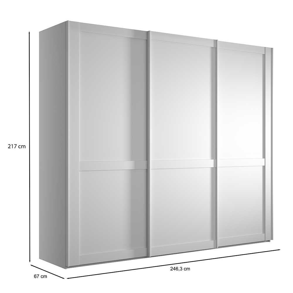 Gleittürenschrank ohne Spiegel Tudana in Weiß 217 cm hoch