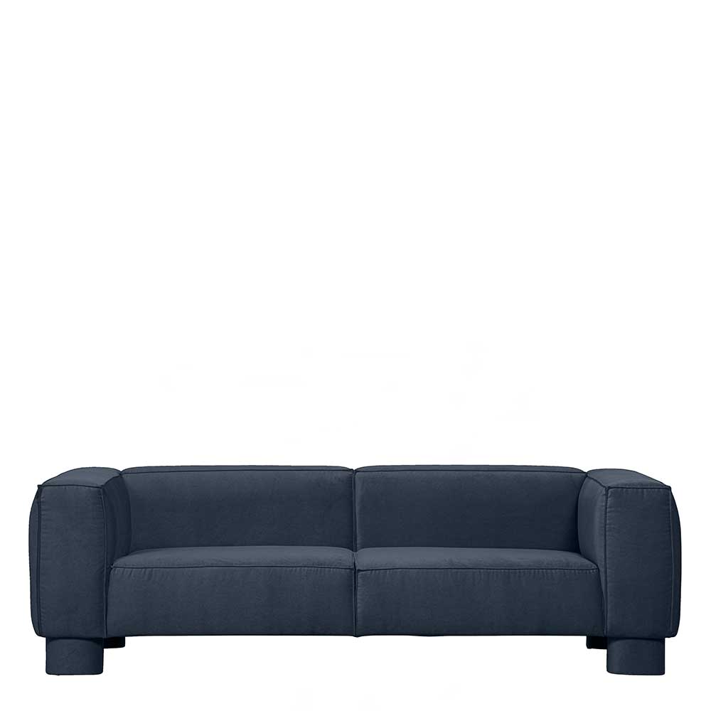 Dreisitzer Sofa Dunkelblau Capella aus Samt in modernem Design