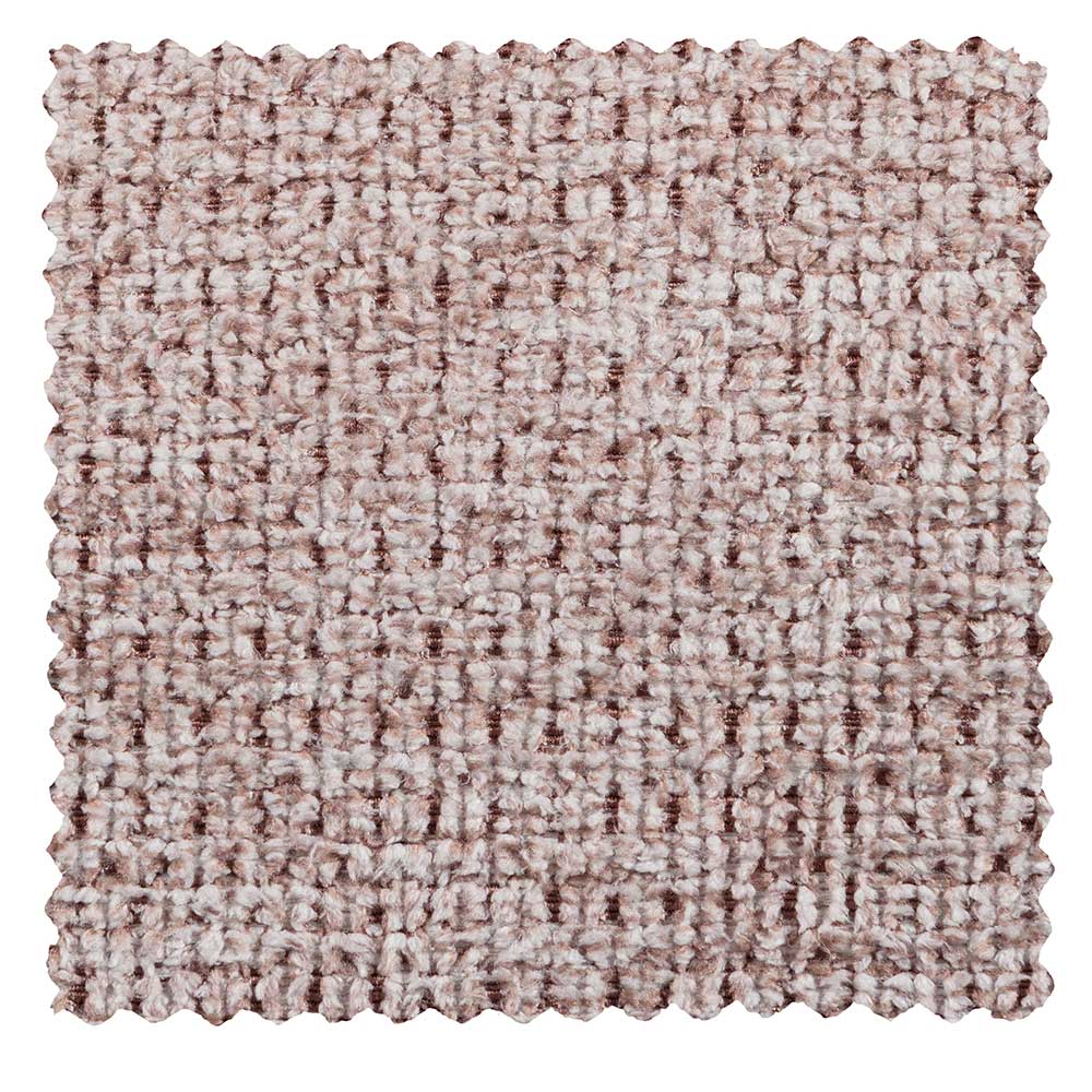 Chenille Couchhocker Timent in Mauve mit Vierfußgestell aus Holz