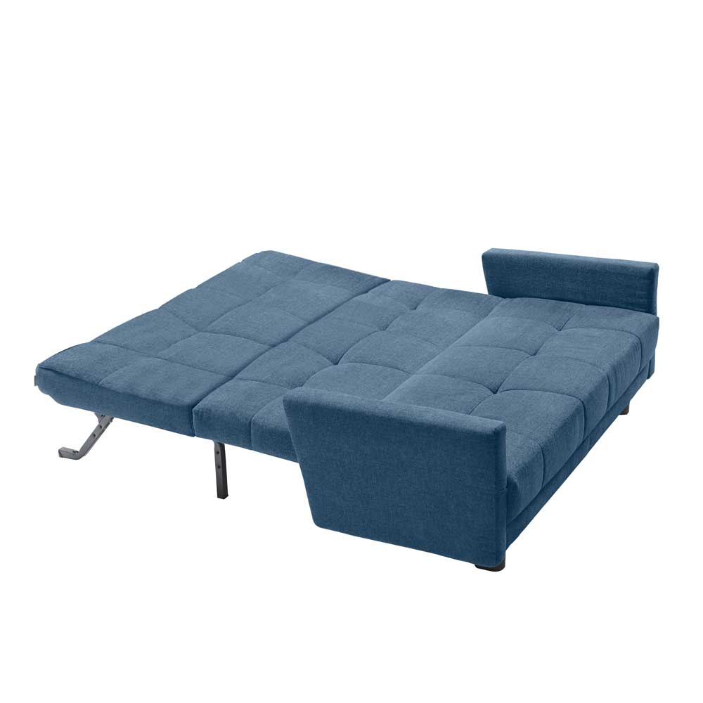 Faltsofa Lofrimo in Blau Flachgewebe mit verstellbaren Armlehnen