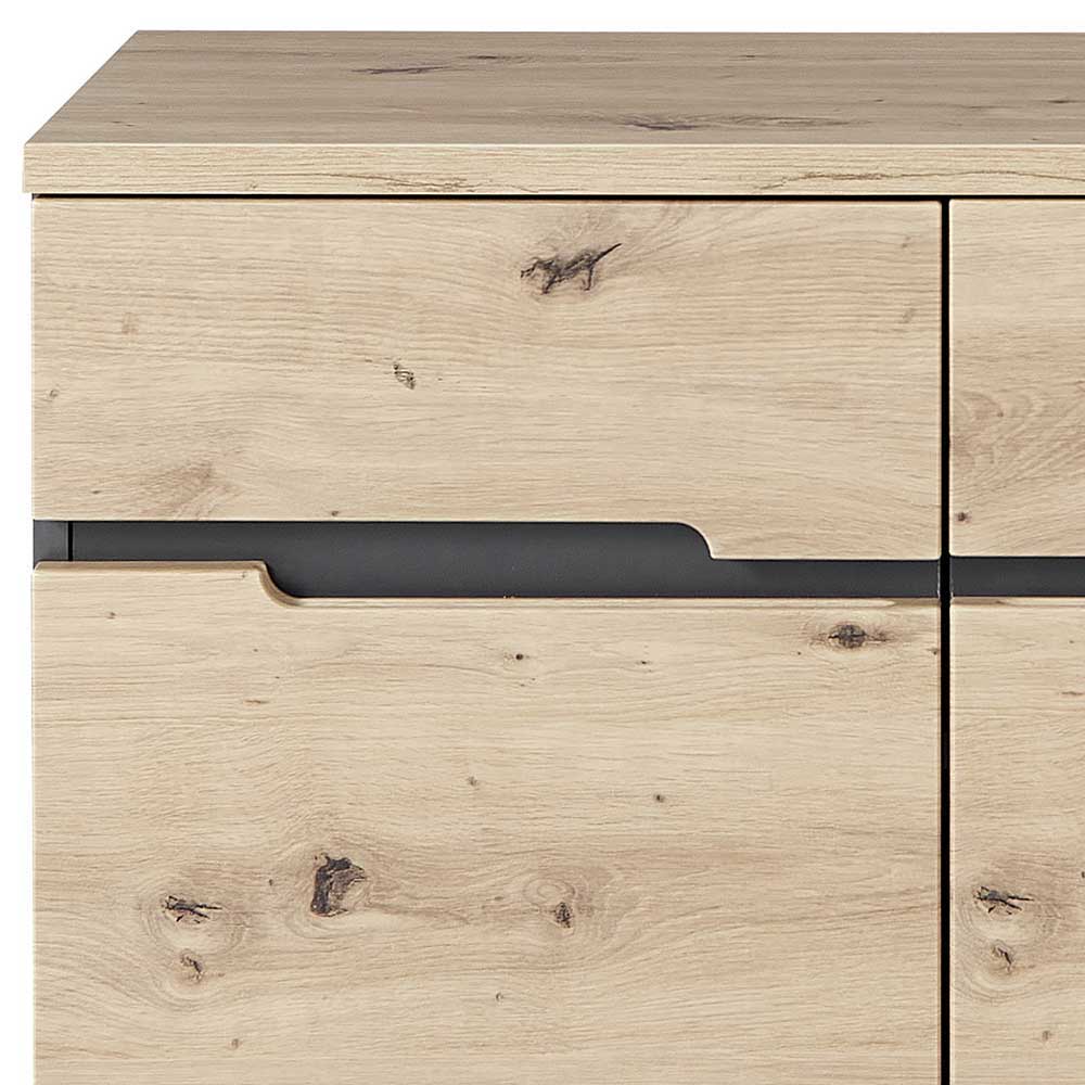 Esszimmersideboard Esdravos in Wildeichefarben 135 cm breit