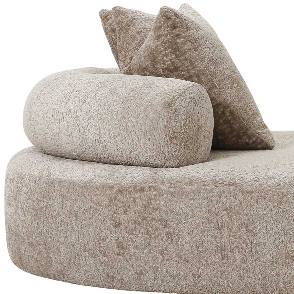 Rundsofa Nerella in Beige 160 cm breit