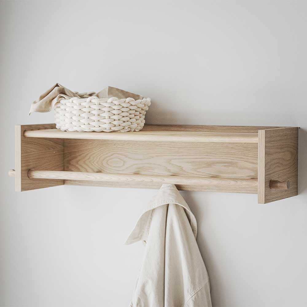 Hängegarderobe Erulina in Eiche White Wash 80 cm breit