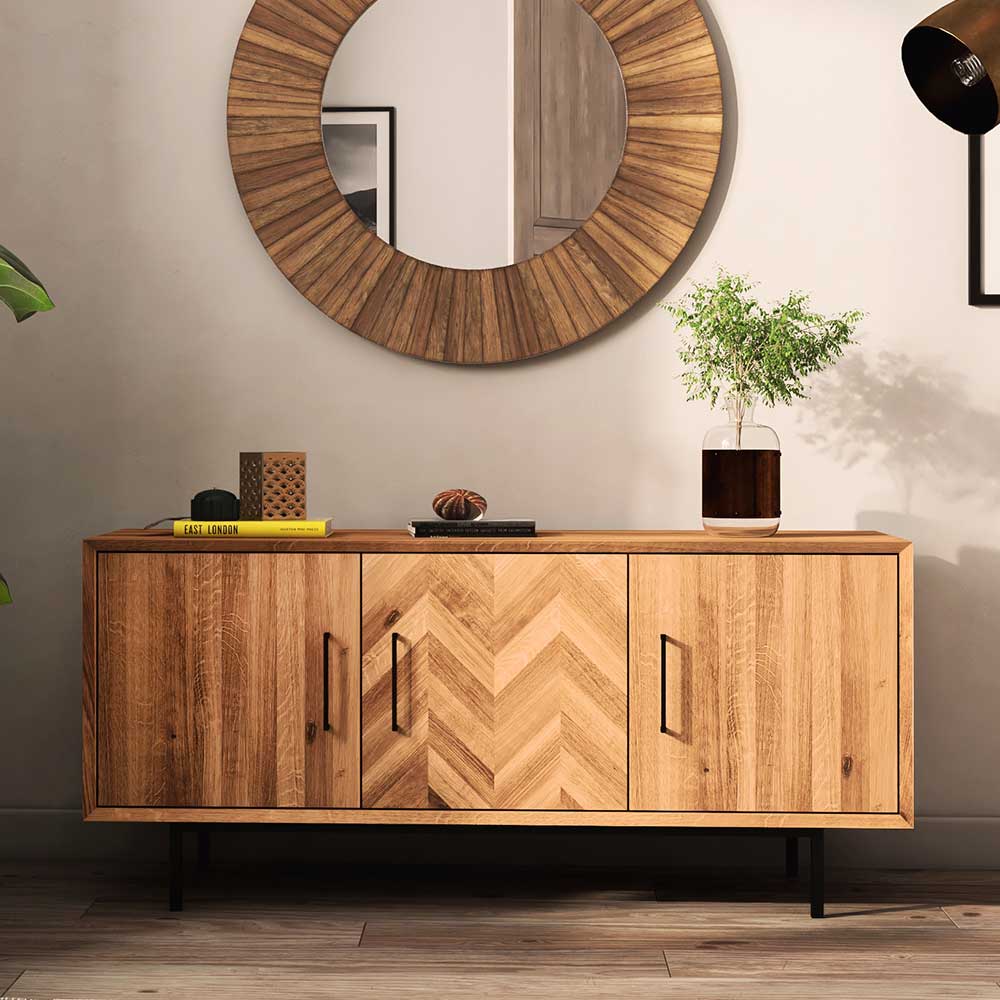 Esszimmersideboard Yalley aus Wildeiche Massivholz im Skandi Design