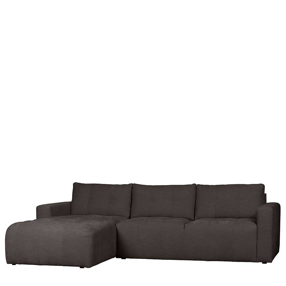 Ecksofa in Anthrazit Chiyom 280 cm breit mit drei Sitzplätzen