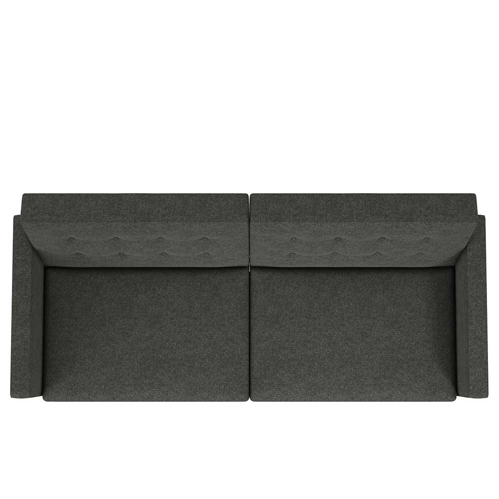 Graues Dreisitzer Sofa Bai mit Schlaffunktion im Retrostil