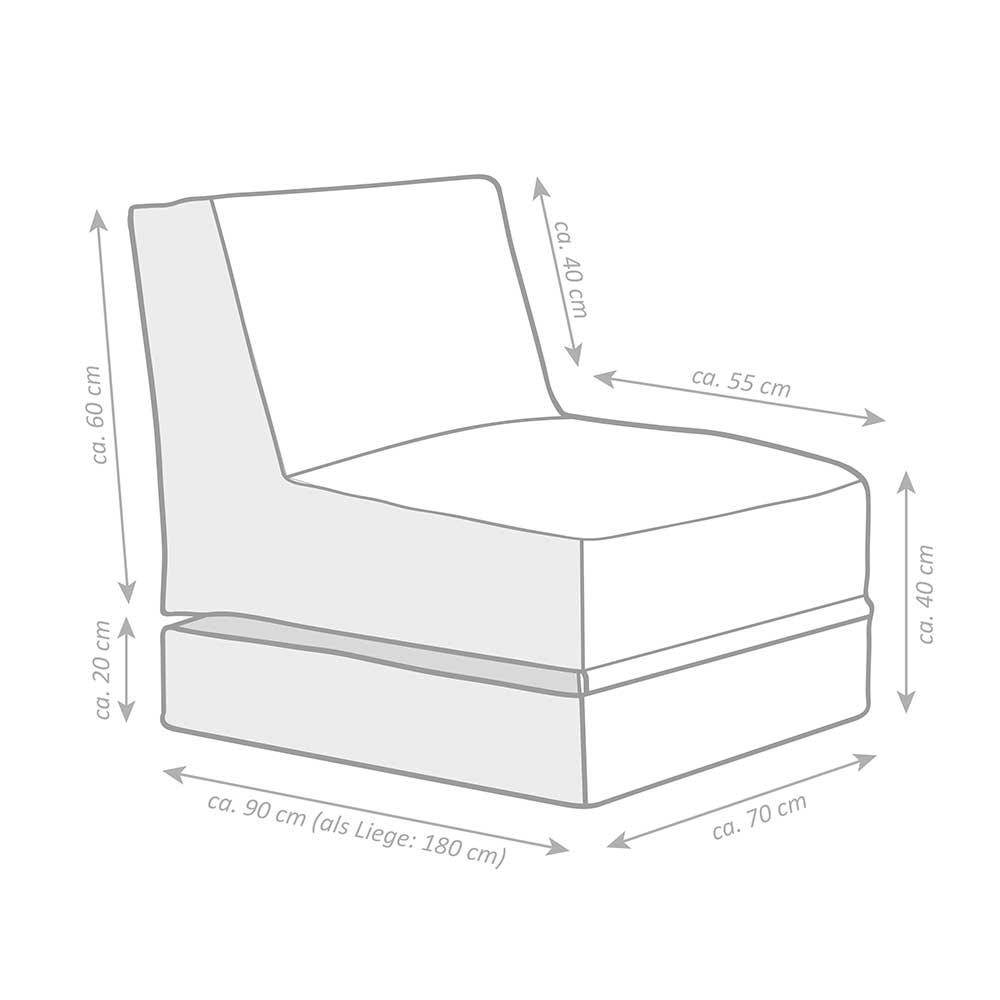 Altrosa Sitzsack Sessel Gabadoza klappbar - Made in Germany