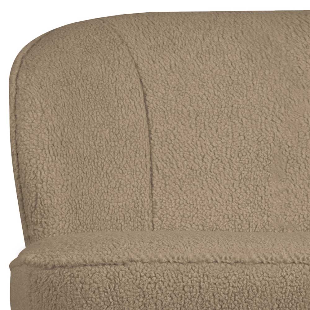 Kleines Sofa Bexton mit Webplüsch Bezug in Beige