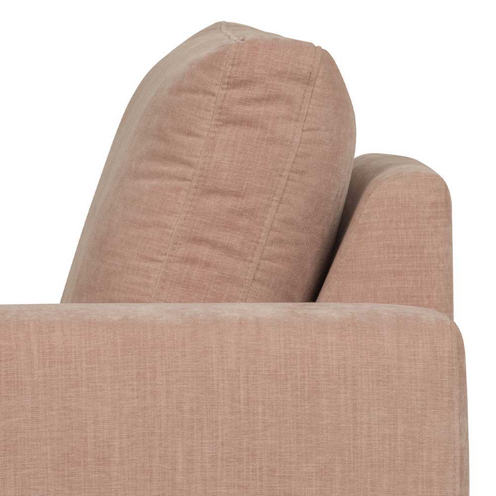 Rosa Dreisitzer Couch Oktamian - Modulsofa mit Armlehne