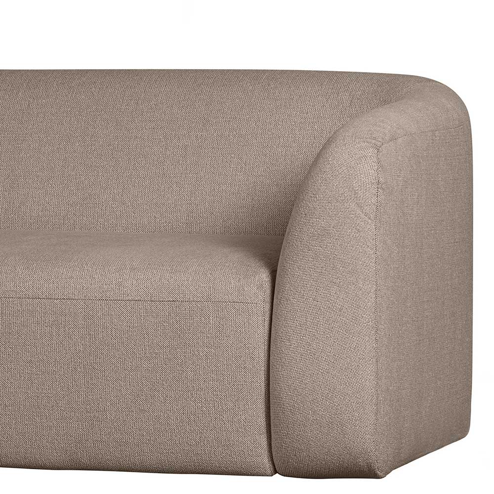 Skandi Design Polstersofa Masure in Hellbraun aus Chenillegewebe