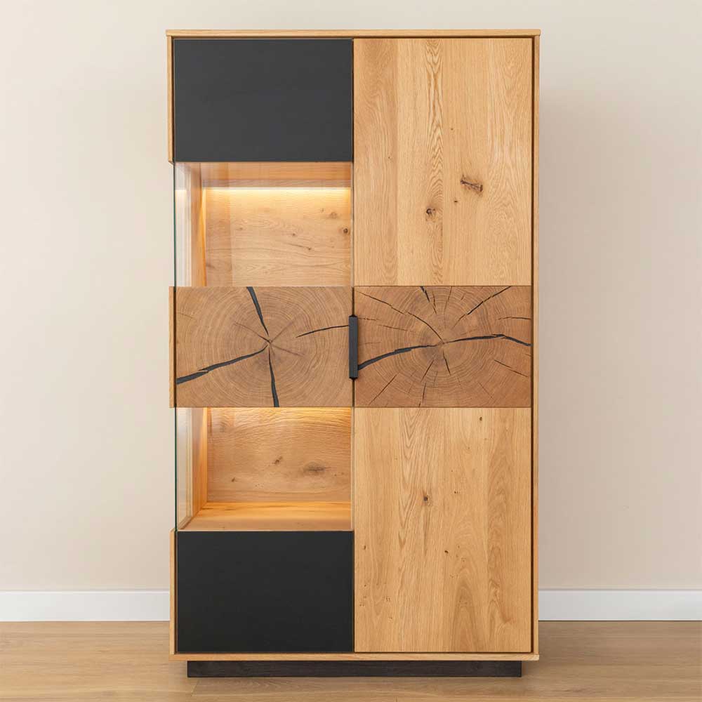 Highboard Lakosion mit LED Beleuchtung und Metallgriffen