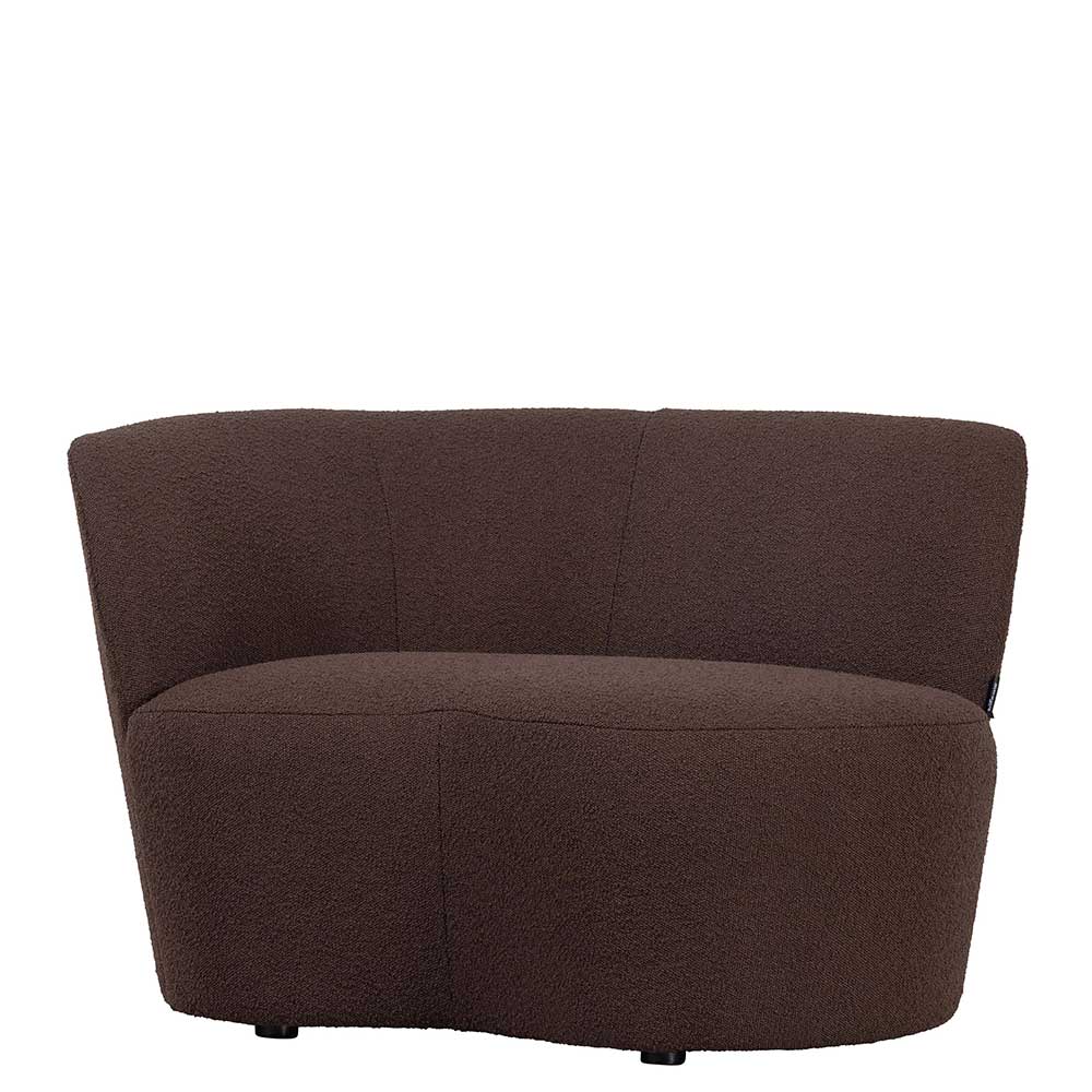 Boucle Einsitzer Sofa Urezzas in Braun im Skandi Design