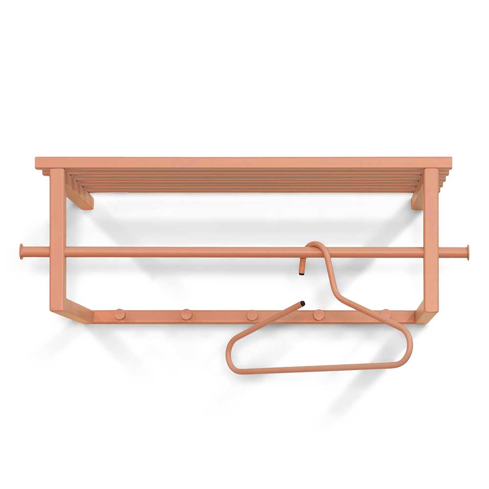 Moderne Design Wandgarderobe Maja in Terracotta aus Stahl