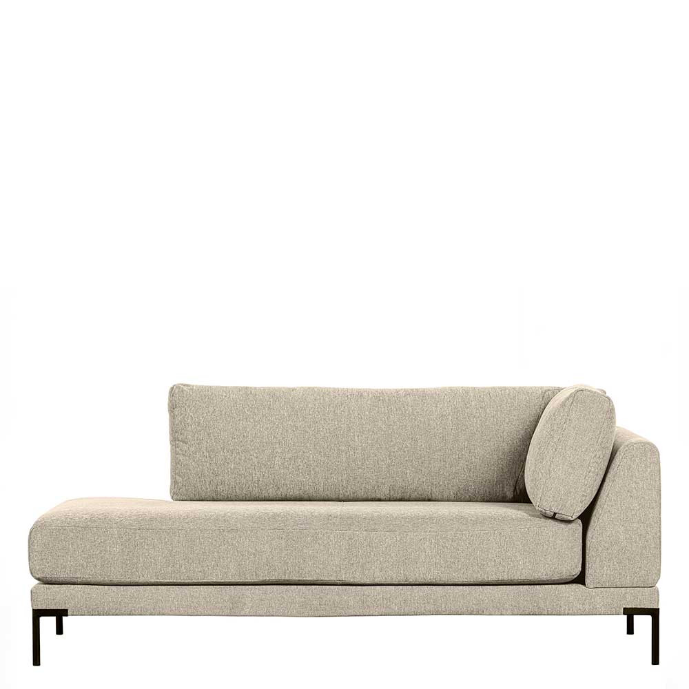 Modul Sofa Chaiselongue Imdyano in Beige mit Vierfußgestell aus Metall