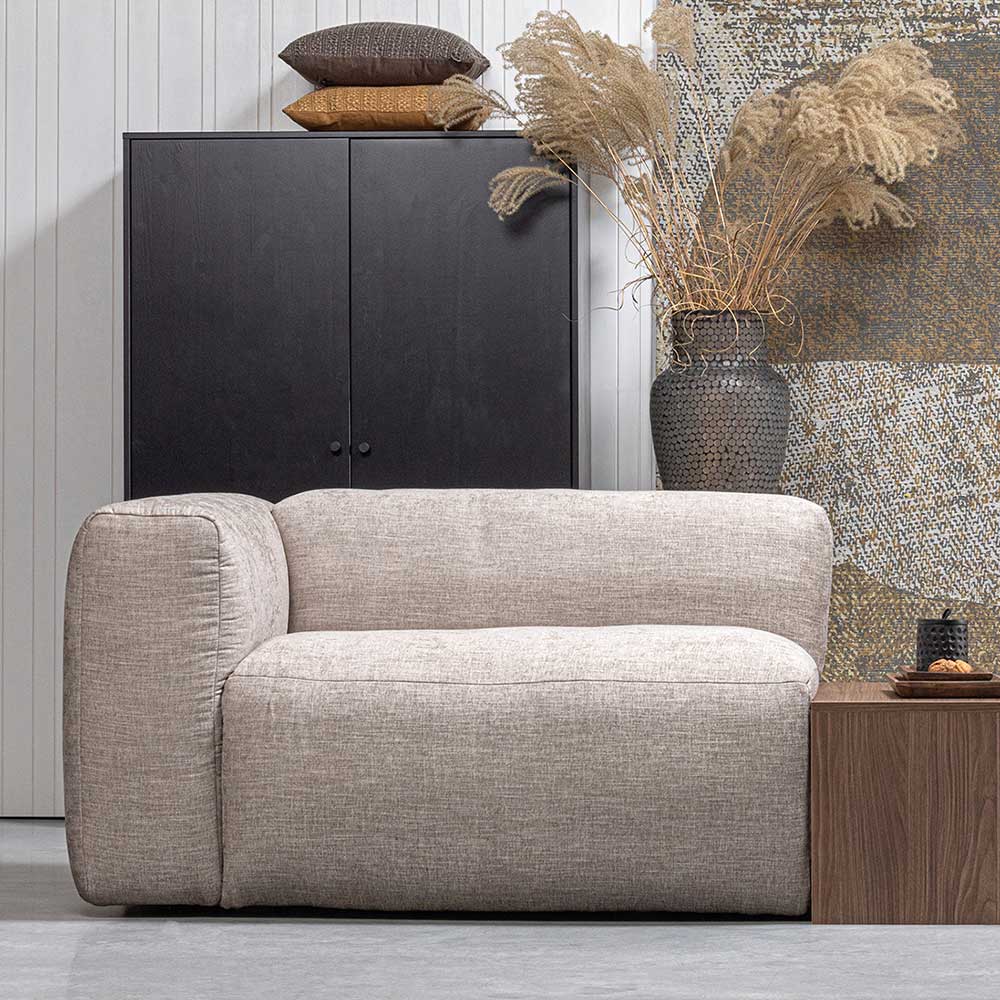 Einsitzer Sofa modular Wonder in Beigegrau mit Armlehne links