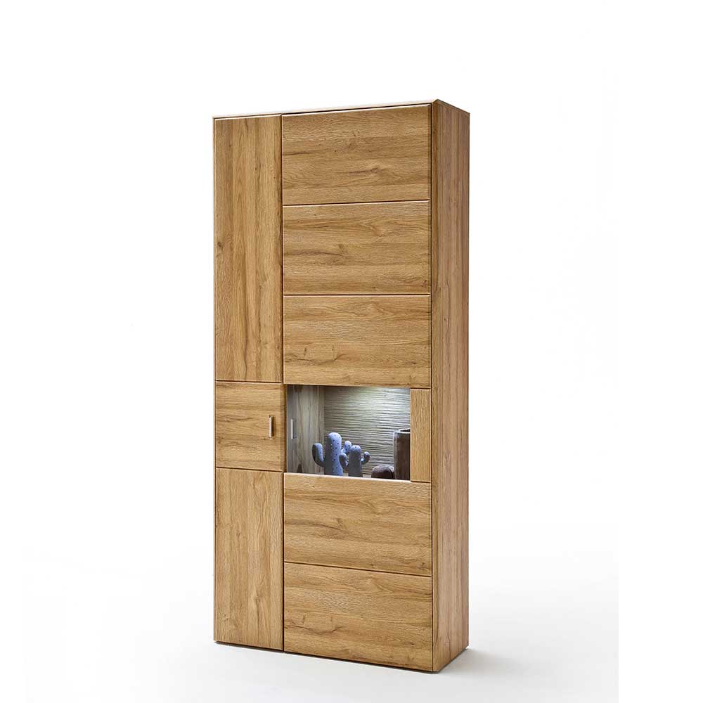 Wohnzimmervitrine Zidrella in Wildeichefarben im Landhaus Design