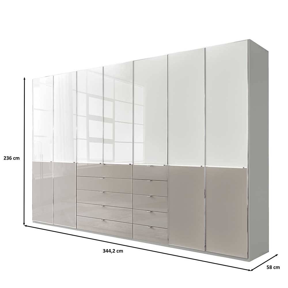 Drehtürschrank Latina in modernem Design Front glasbeschichtet