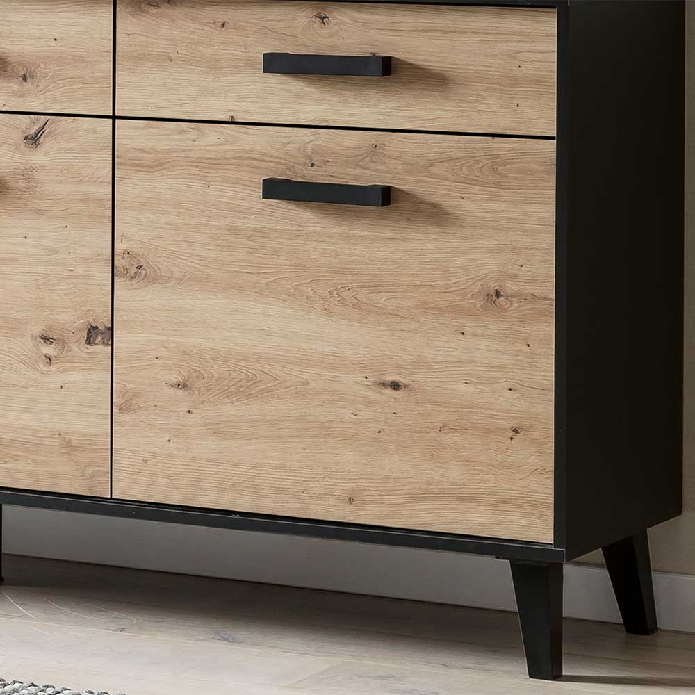 Großes Sideboard Liazuria 3 Türen 3 Schubladen in modernem Design