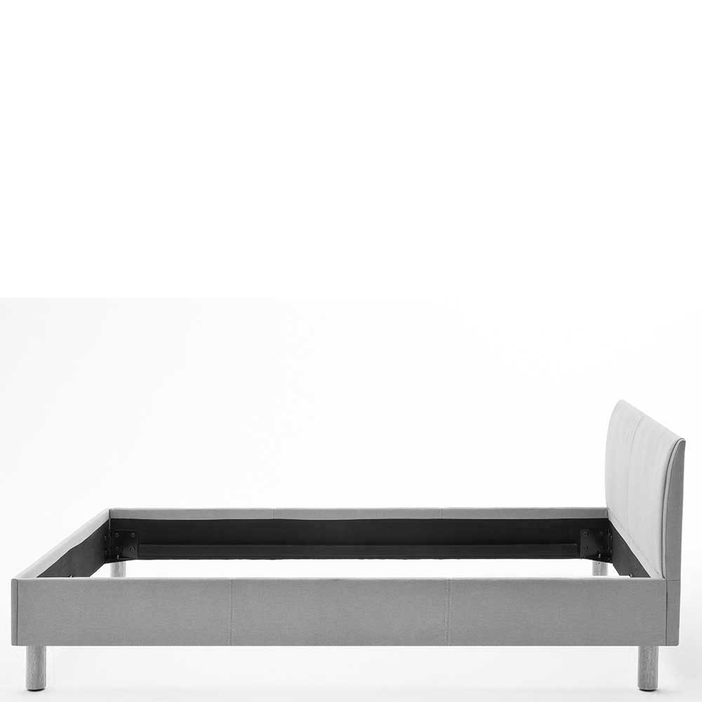 Einzelbett Camelian in Altrosa Webstoff im Skandi Design