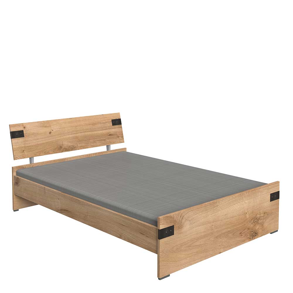 Modernes Bett Yanita im Industry und Loft Stil 210 cm tief