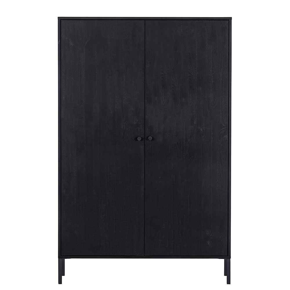 Schwarzer Wohnzimmerschrank Vegano in modernem Design 155 cm hoch