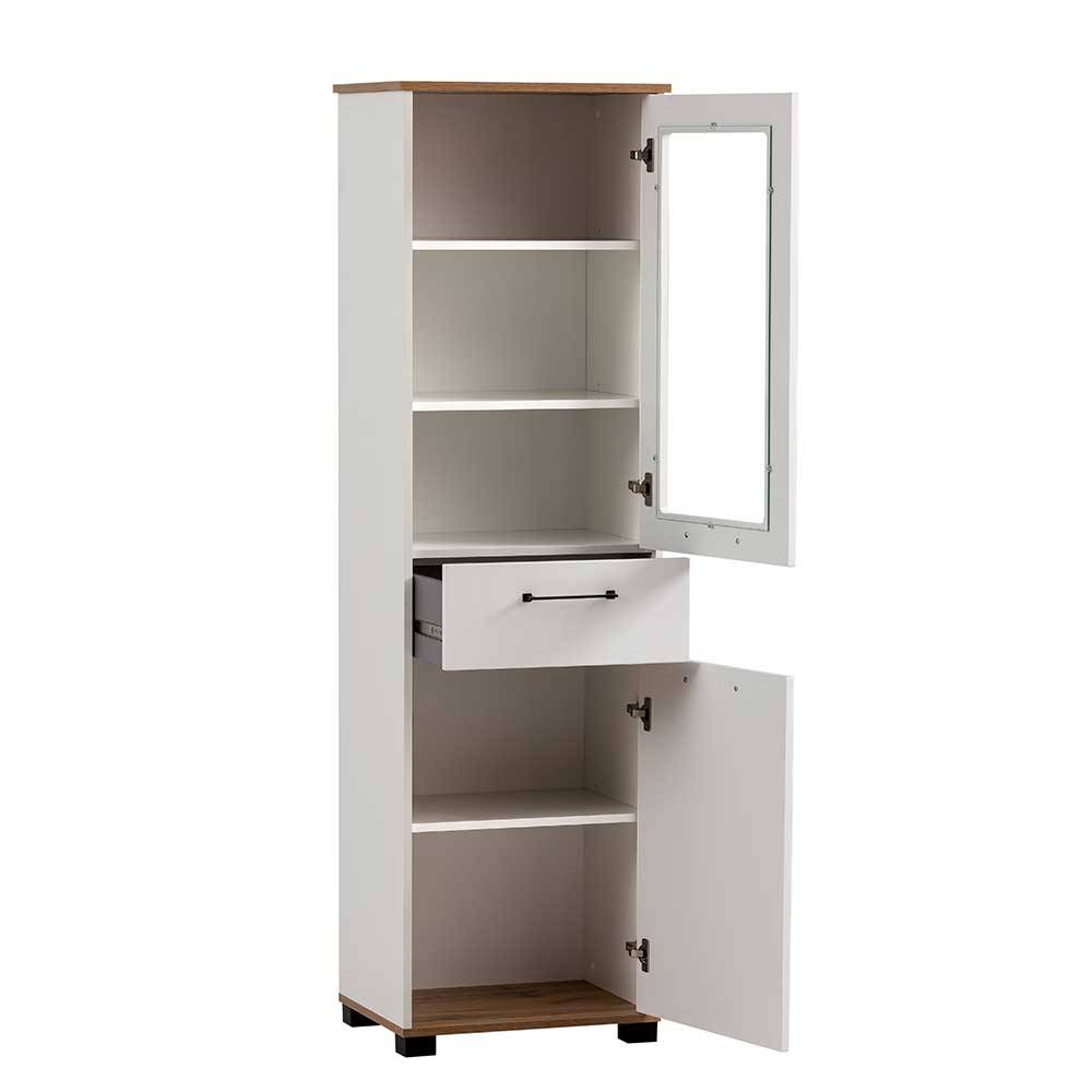 Wohnzimmerschrank Korsika mit Glastür und Metallgriffen