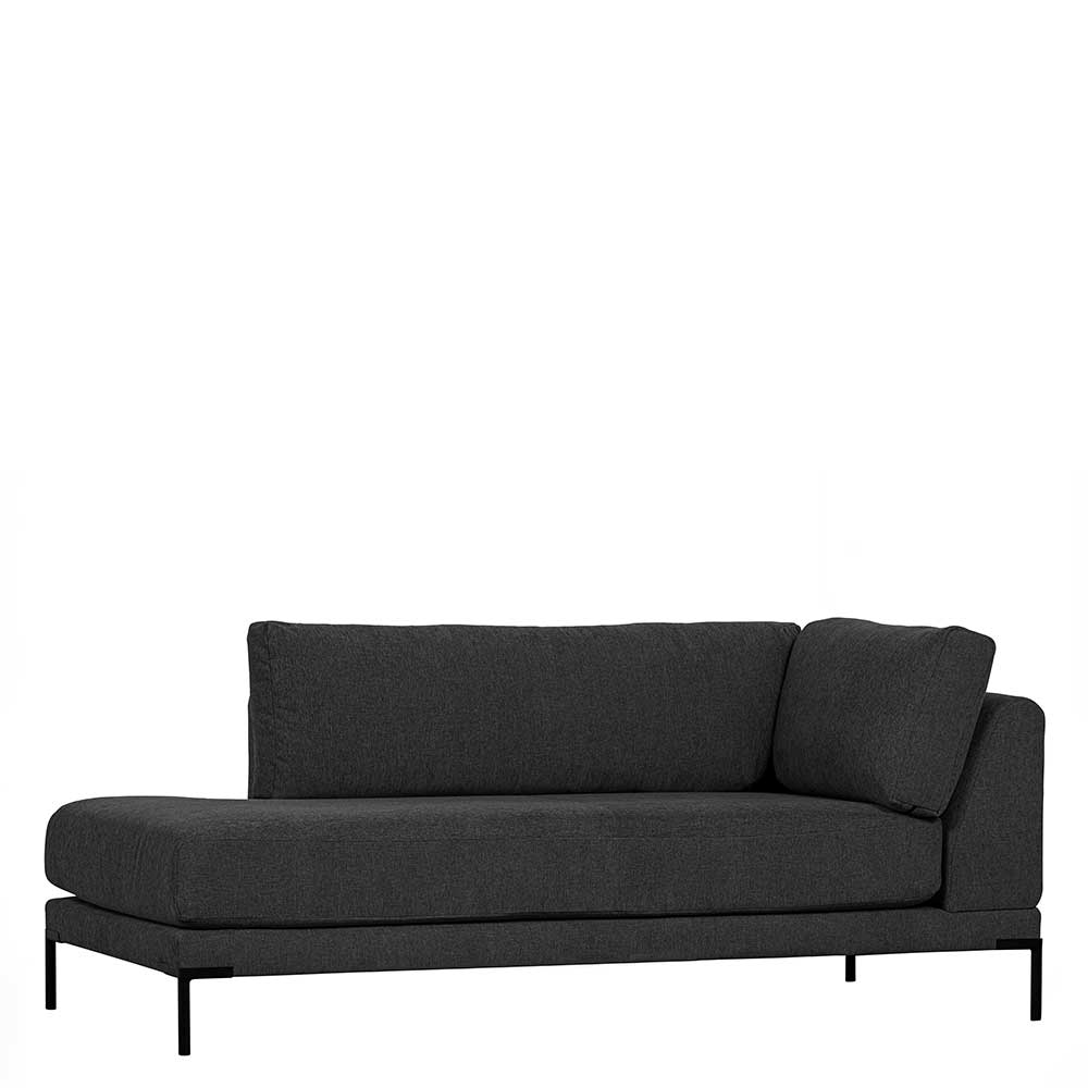 Modulcouch Chaiselongue modern Duffy in Dunkelgrau 200 cm breit